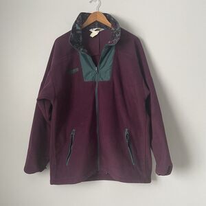 Vintage Columbia Sportswear Company Fleece Full Zip Maroon Size Men's XL/XXL